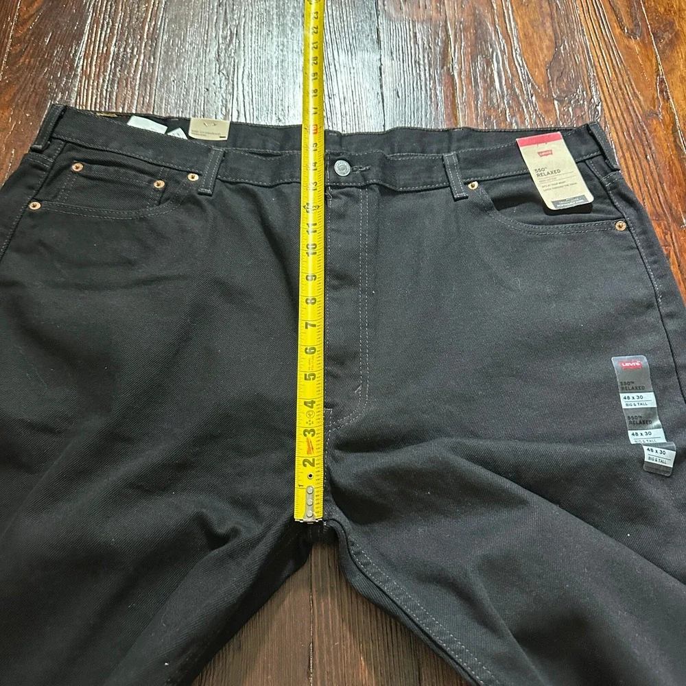 NWT Levis 550‎ Jeans Mens 48x30 Black Relaxed Fit Big & Tall Denim 100% Cotton